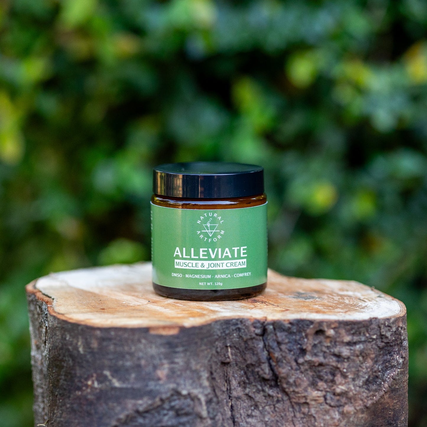 Jar of 'Alleviate' muscle and joint cream